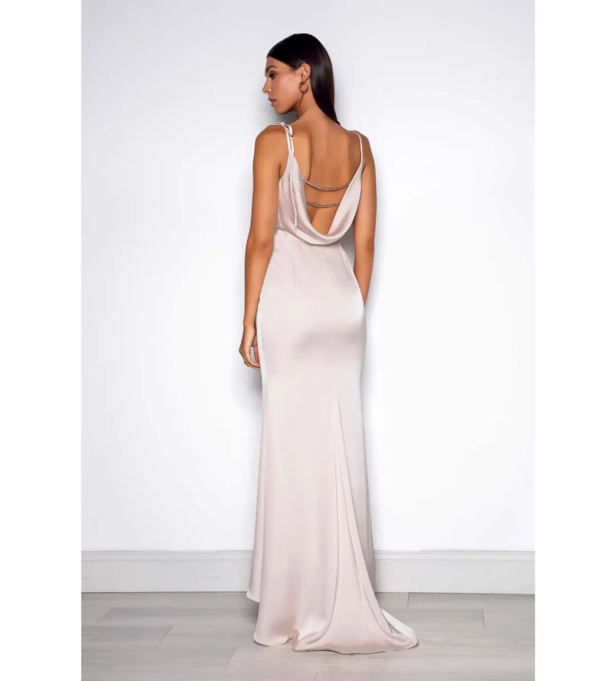 Elle Zeitoune Rachel Cowl Gown Ivory Pearl Size 6 photo 2