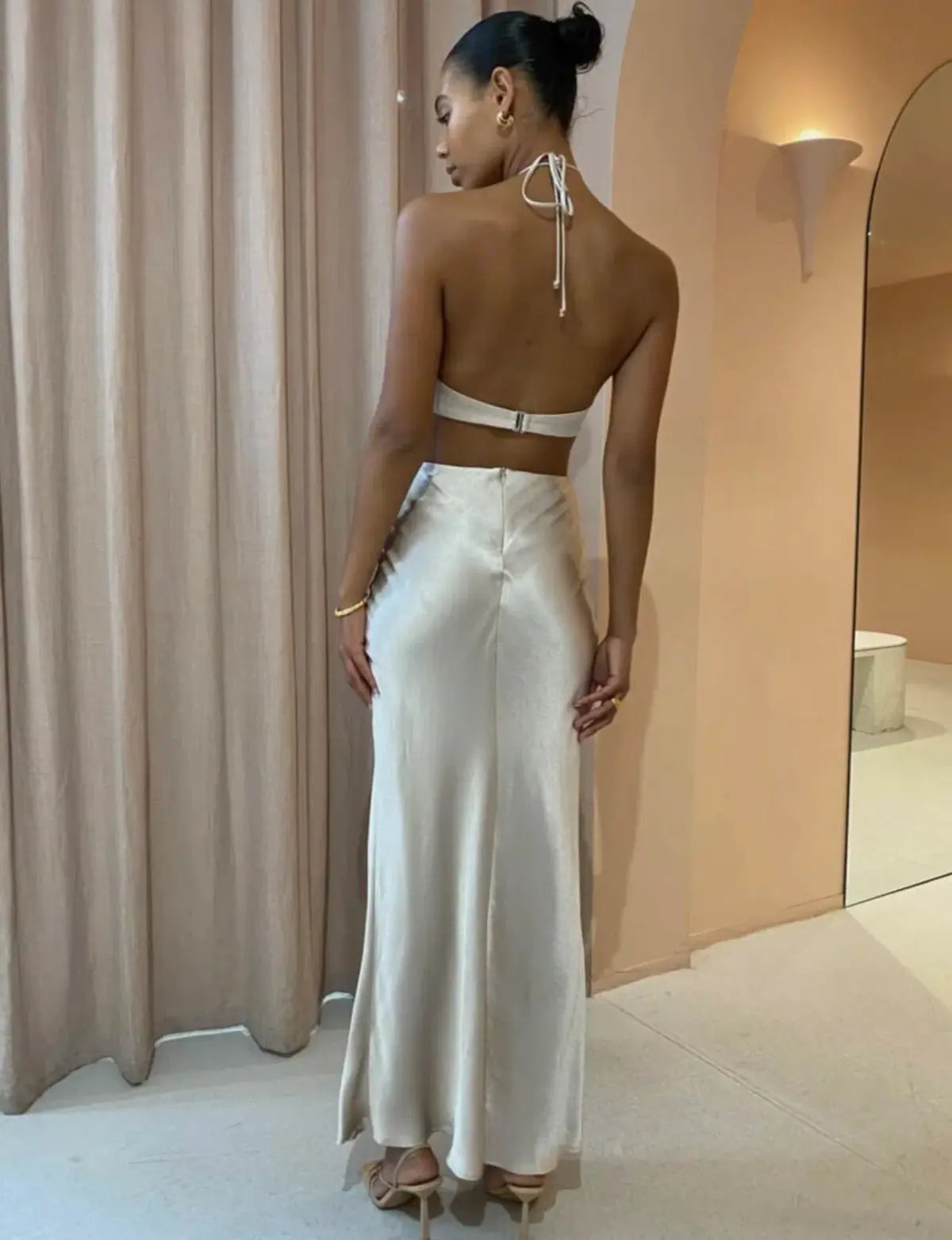 Bec & Bridge Kara Maxi Dress Nude Size 10 photo 2