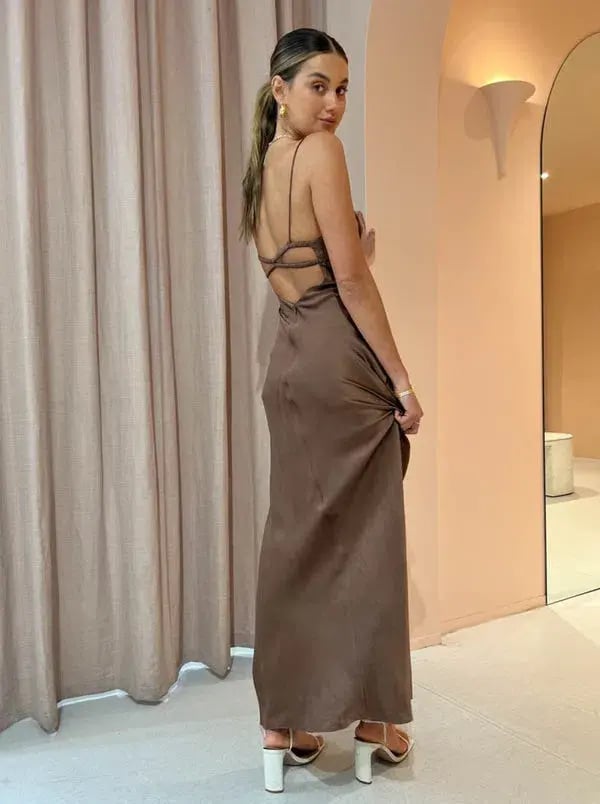 Bec & Bridge Amber Maxi Dress in Chocolate Size AU 8 photo 2
