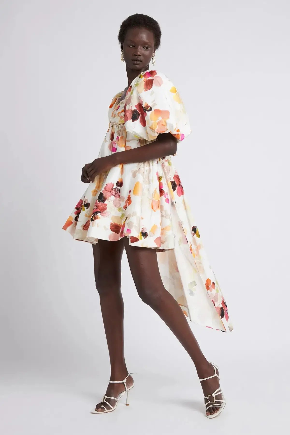 Aje Dassia Puff Sleeve Mini Dress in Floral - Size 8 photo 3