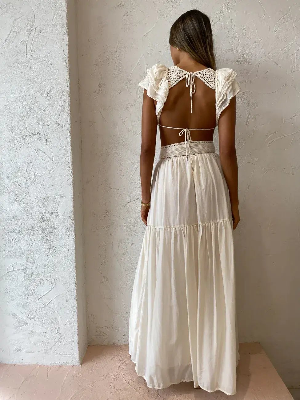Magali Pascal Lottie Maxi Dress Ivory Size 8 photo 5