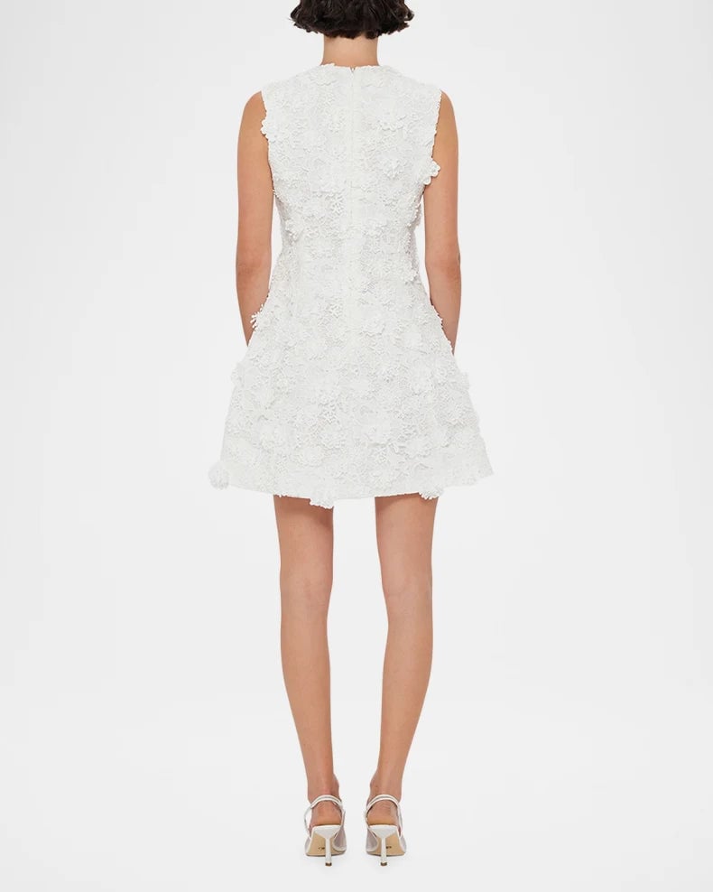 Leo Lin Briana V Neck Embroidered Lace Mini Dress photo 3