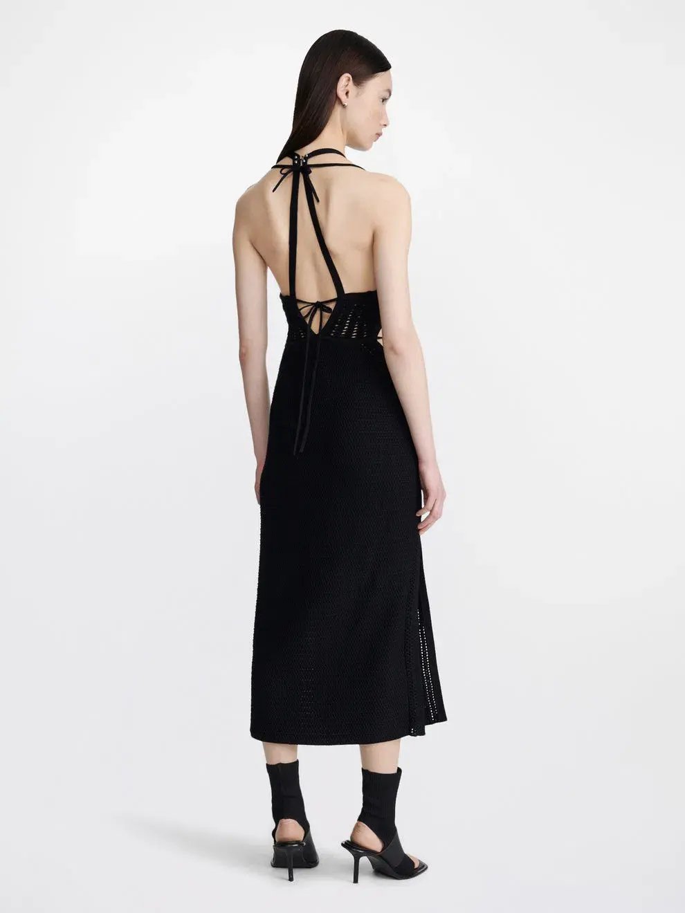 Dion Lee Crochet Tie Butterfly Dress Black Size 10 photo 3