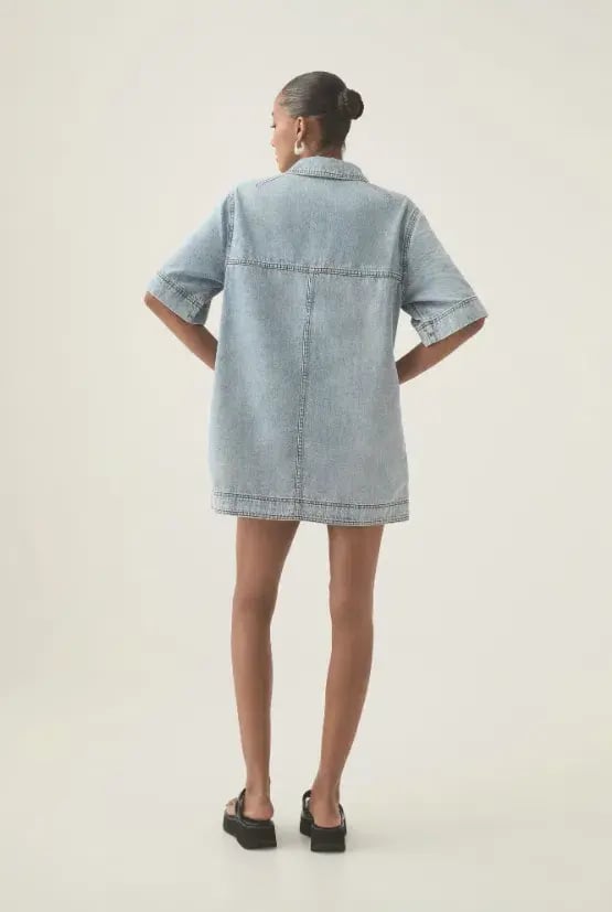 Aje Aura Denim Mini Tunic Dress Size AU 12 photo 4