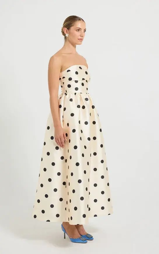 Pasduchas Dottie Strapless Midi Dress Size 16 photo 2