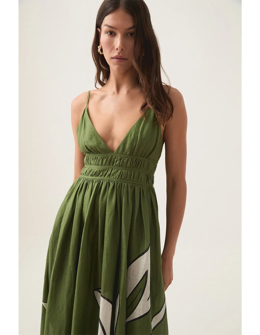 Aje Planetary Maxi Dress In Abstract Fern photo 3