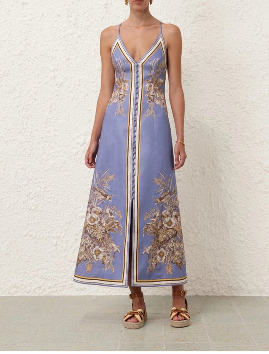 Zimmermann Ottie Slip Dress In Blue Flora photo 4