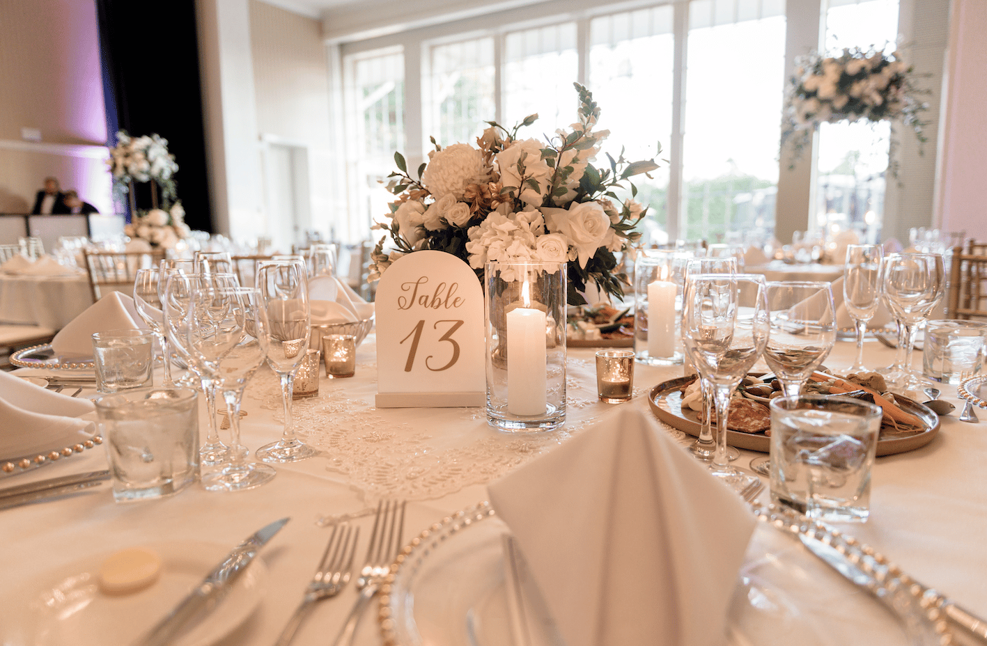 White Arched Acrylic Table Numbers photo 3