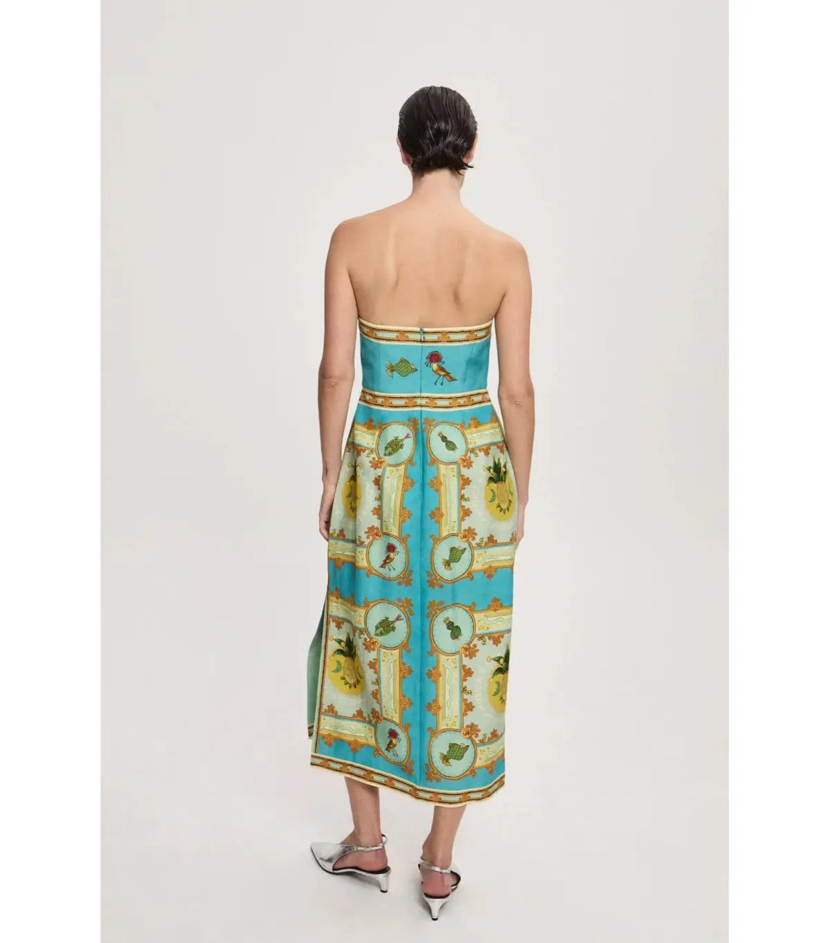 Alémais La Musica Midi Dress Exclusive Blue Print Size AU 12 photo 3