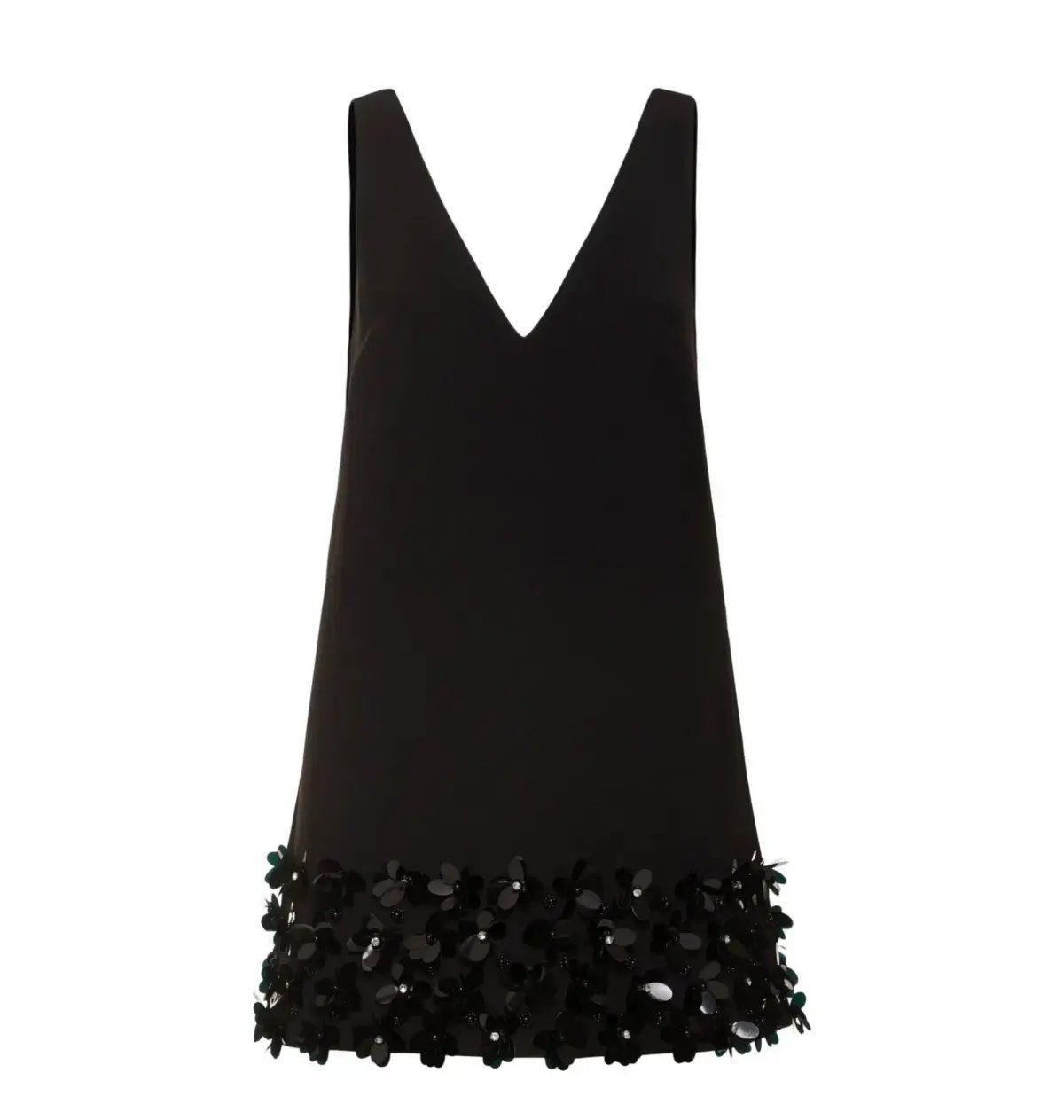 Self Potrait Black Crepe 3d Sequin Mini Dress Black Size AU 8 photo 5