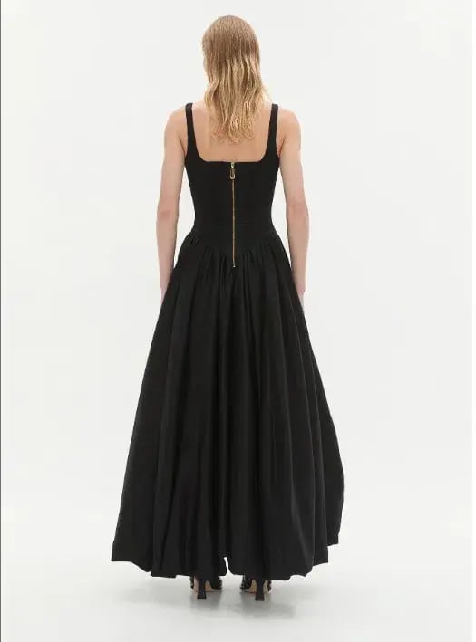 Aje Alani Asymmetrical Bubble Hem Gown Black Size 10 photo 2