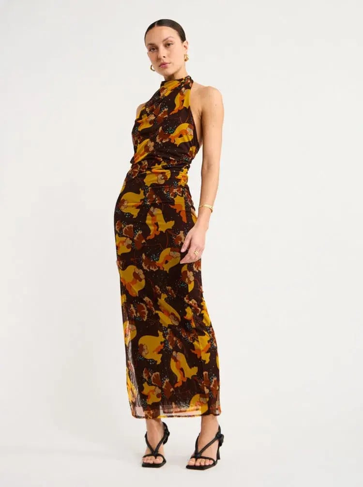 Sir The Label Jacques Mesh Halter Midi Dress Size 1/Au 8 photo 5