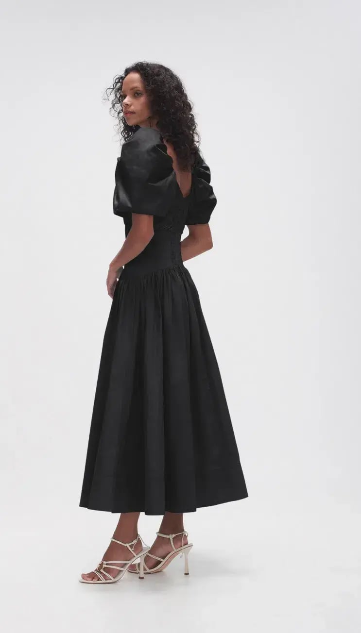 Aje Gabrielle Plunge Midi Dress Black Size 8 photo 2