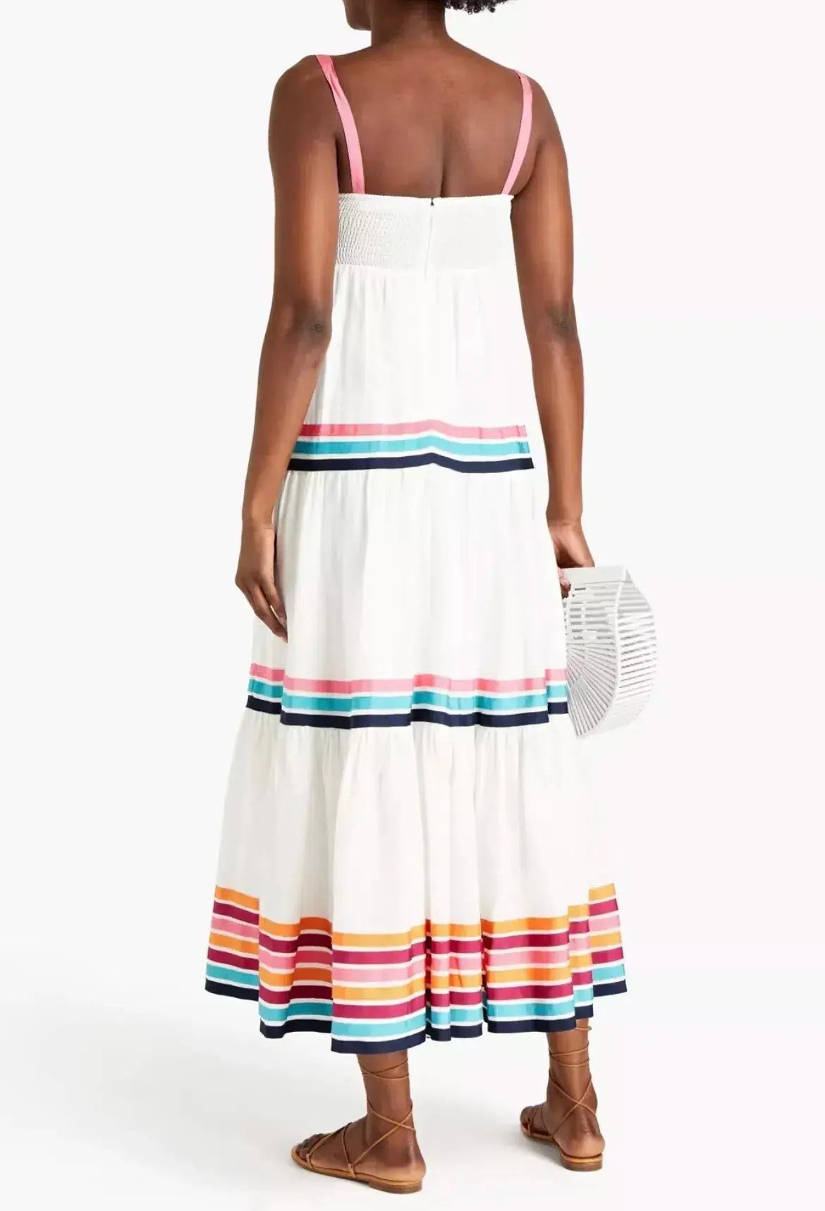 Zimmermann Lulu Tiered Ribbon Dress Stripe Size 0 / AU 8 photo 2