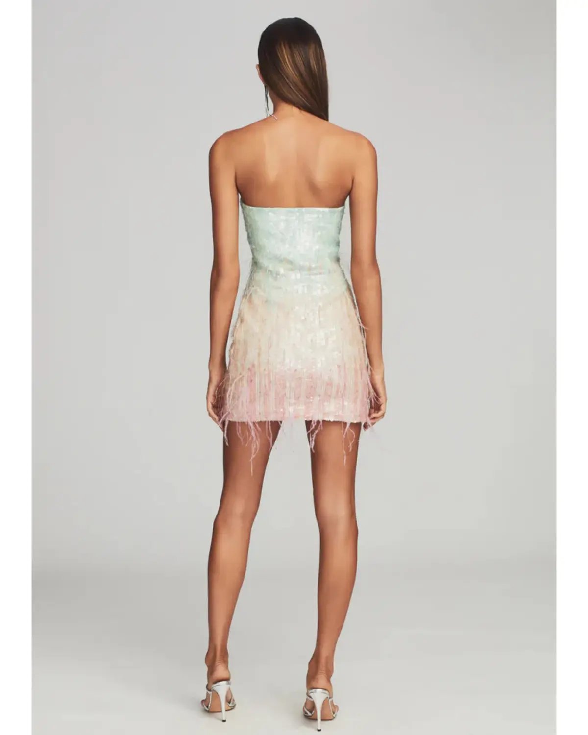 Retrofete Anastasia Sequin Feather Mini Dress in Feather Size AU 8 photo 3