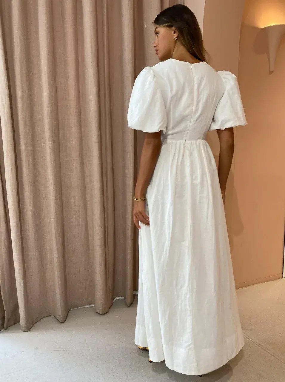 By Nicola Dahlia Ring Detail Maxi Dress in White Size 8 photo 3