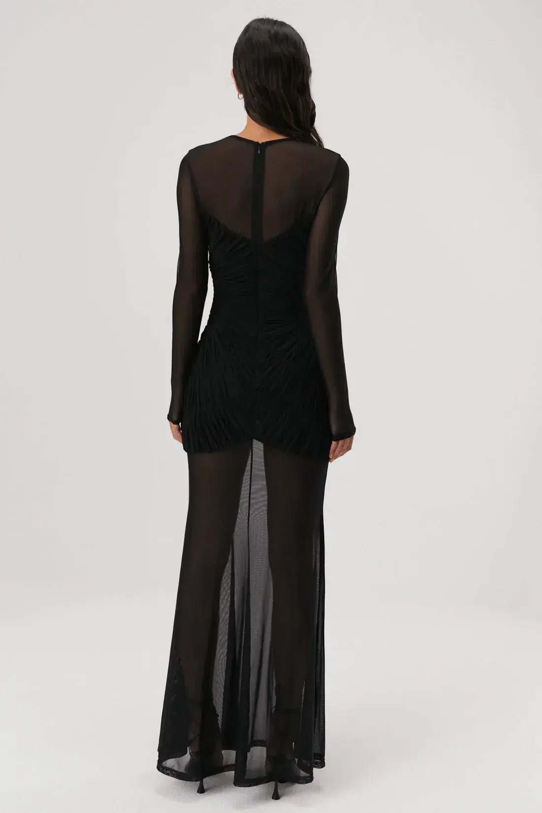 Misha Talitha Fine Mesh Maxi Dress Black Size 8 photo 2