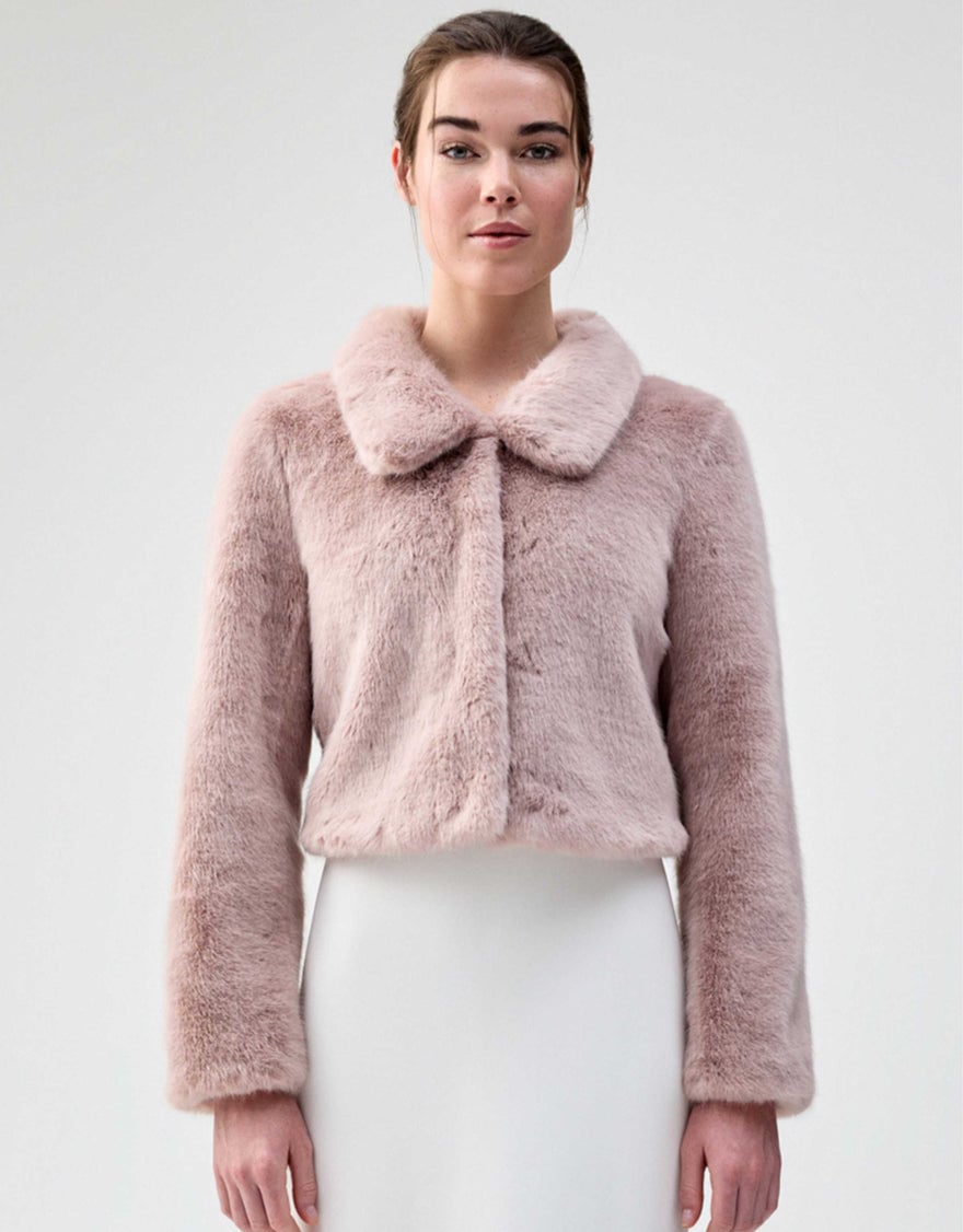 Unreal Fur Tirage Cropped Jacket, Elderflower photo 4