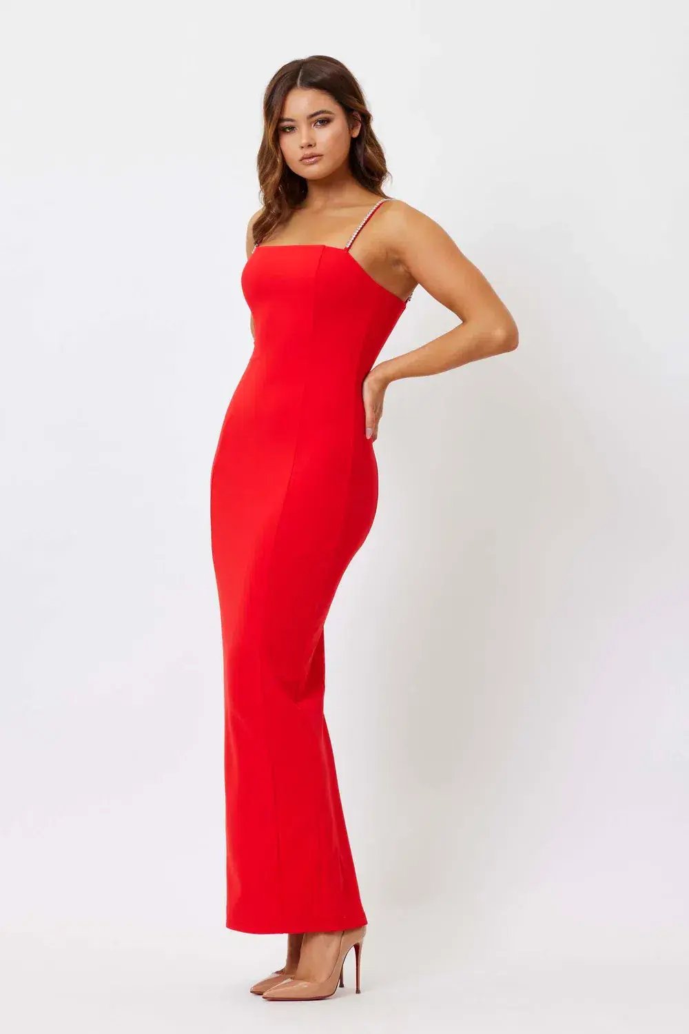Bianca & Bridgett Lily Square Neck Dress Red Size 10 photo 2