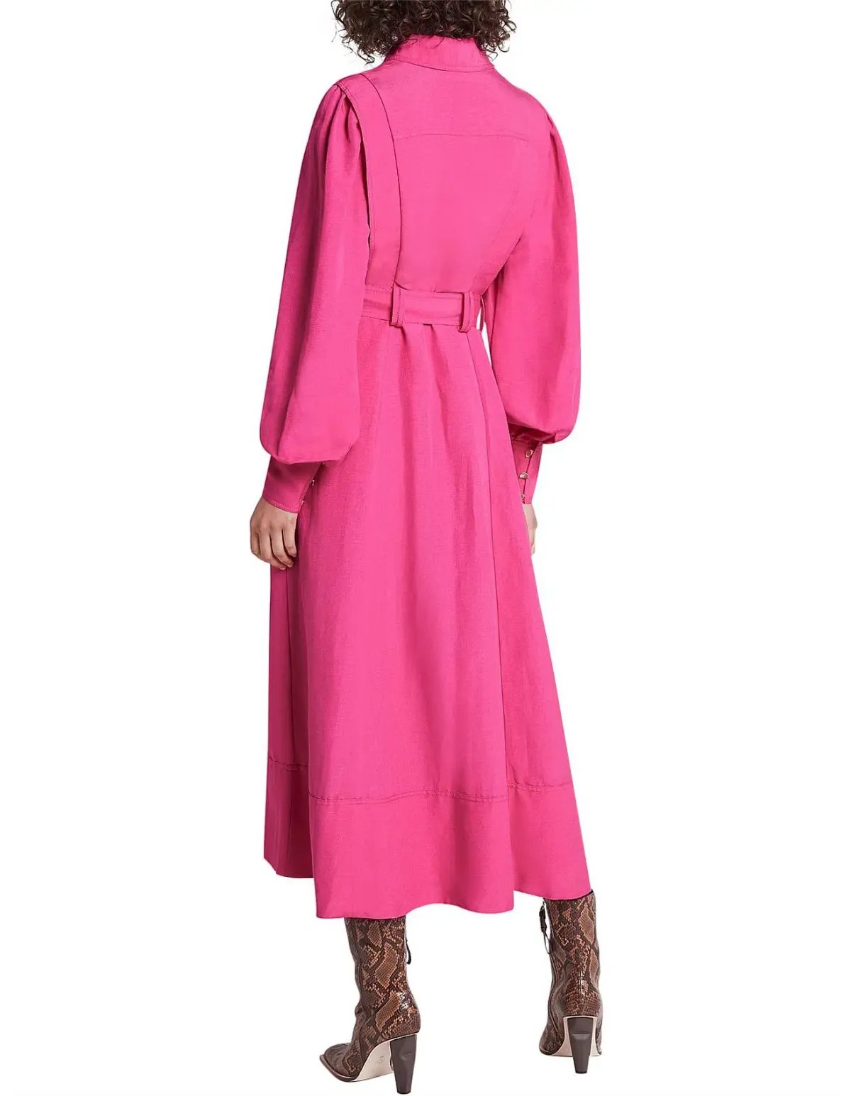 Aje Admiration Midi Shirt Dress Fuchsia Pink Size 8 photo 3