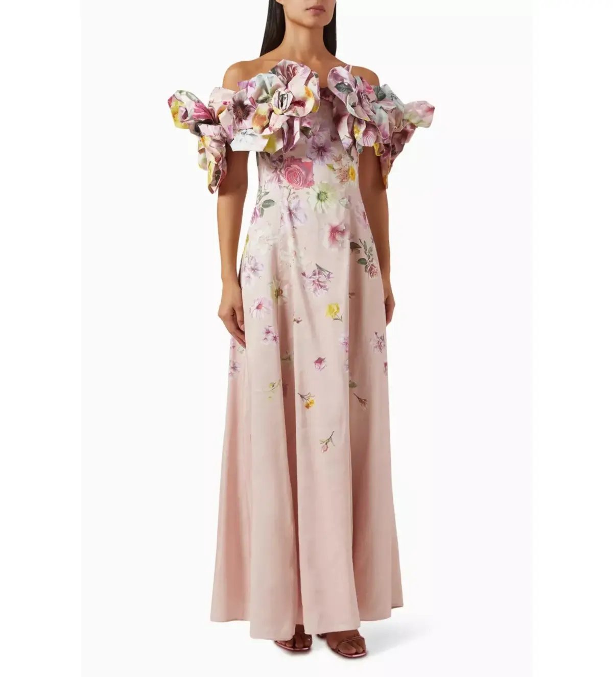 Aje Misha Maxi Dress Pink Collage Floral Size AU 10 photo 2