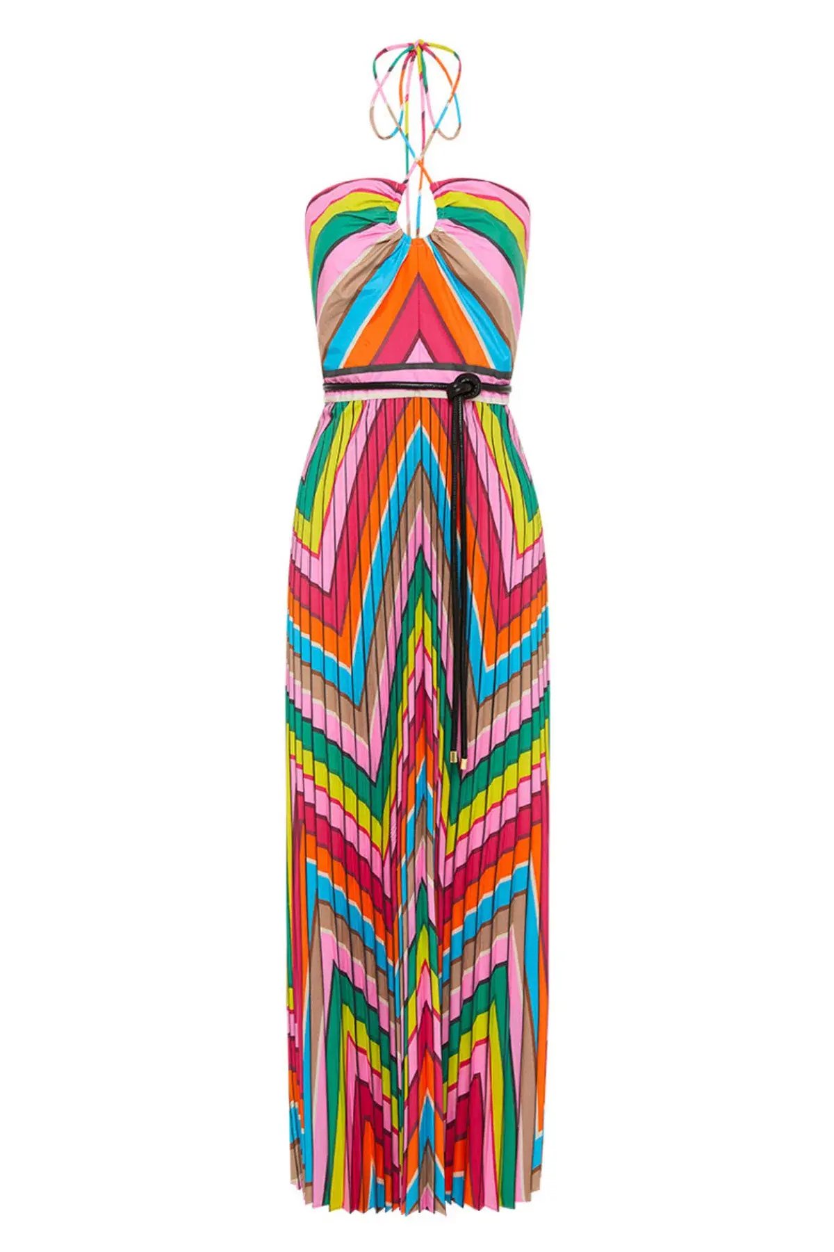 REBECCA VALLANCE DALI HALTER MIDI DRESS IN MULTI SIZE 10 photo 5