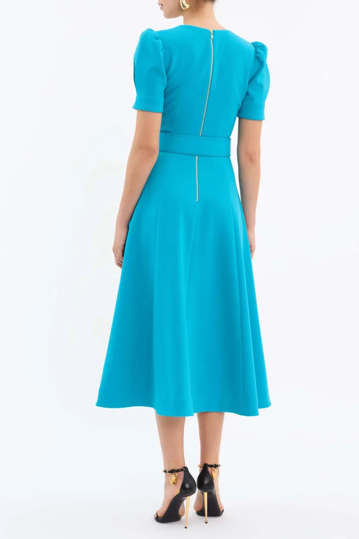 Rebecca Vallance Ella Short Sleeve Midi Dress Blue Size AU 10 photo 3