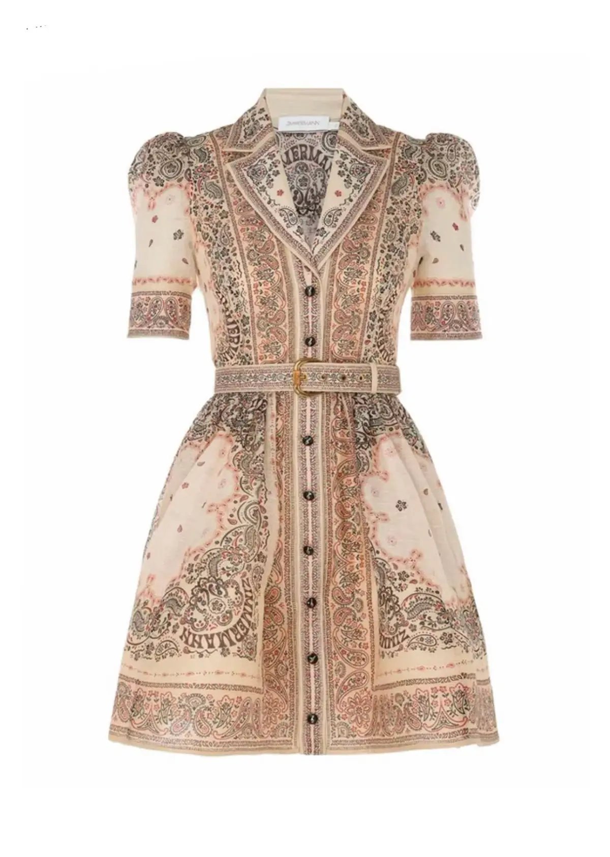 Zimmermann Matchmaker Mini Shirt Dress Multi Size 2 / AU 12 photo 2