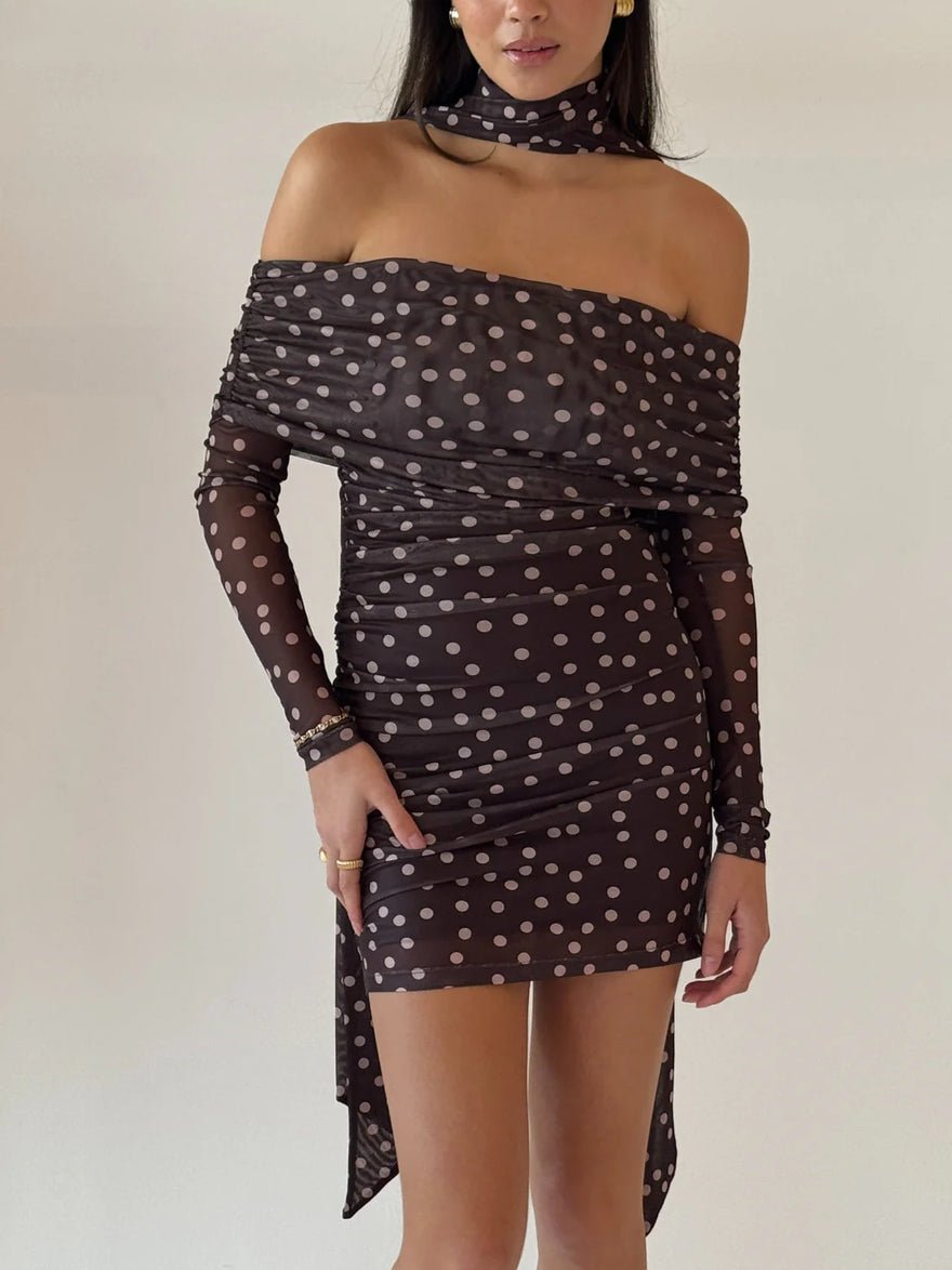 By Nicola Boston Mini Dress - Chocolate Polka photo 3