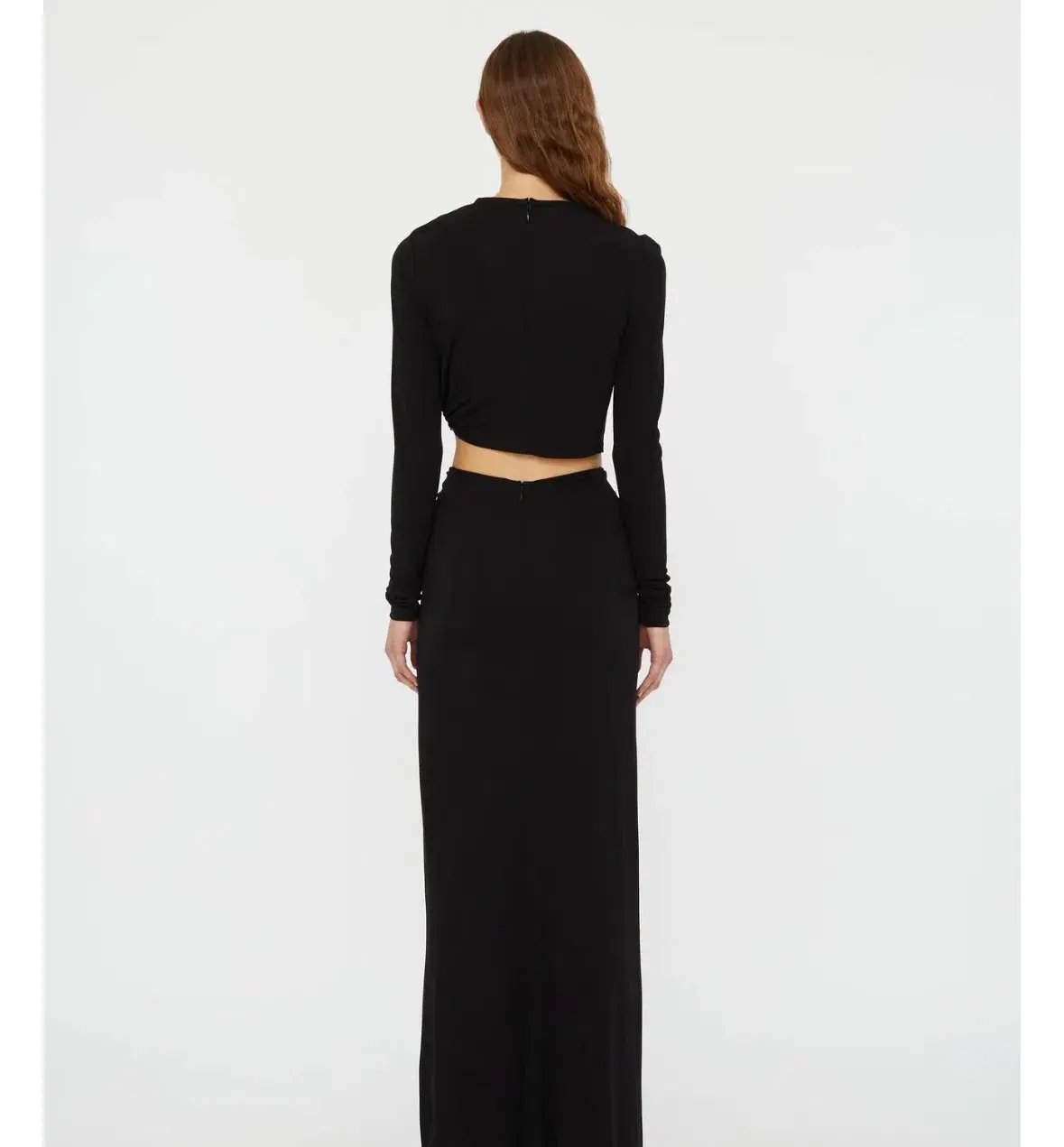 Christopher Esber Bezel Quartz Ruched Long Sleeve Top Black Size 12 photo 4