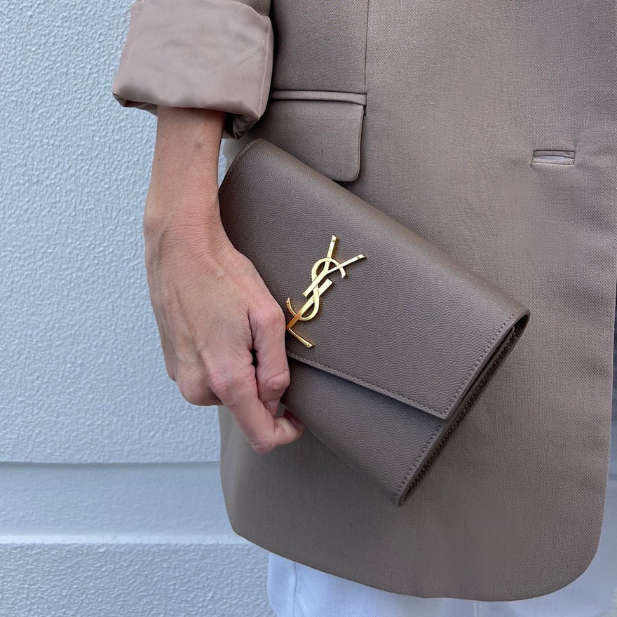 Saint Laurent Uptown Chain Wallet Taupe photo 2