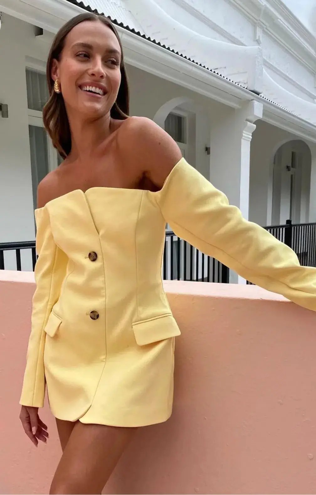 Sir The Label Sandrine Tailored Mini Dress in Limone Size 2 / 10 photo 3