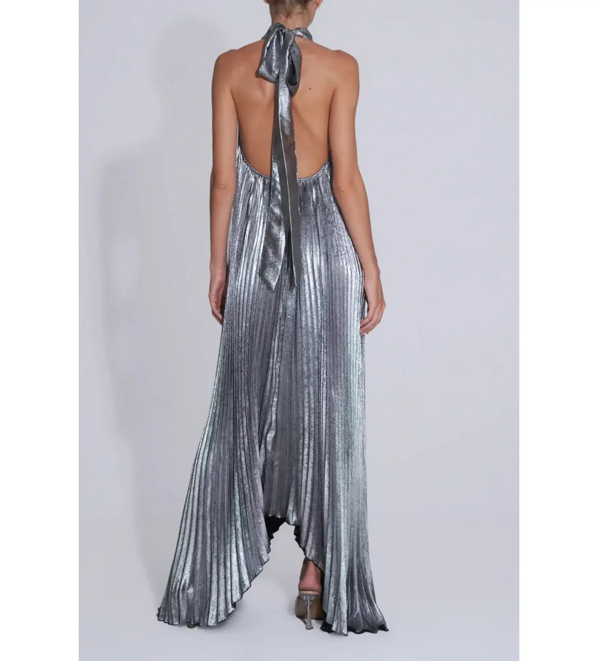 L'Idee Opera Gown Gunmetal Shimmer Size AU 8 photo 4