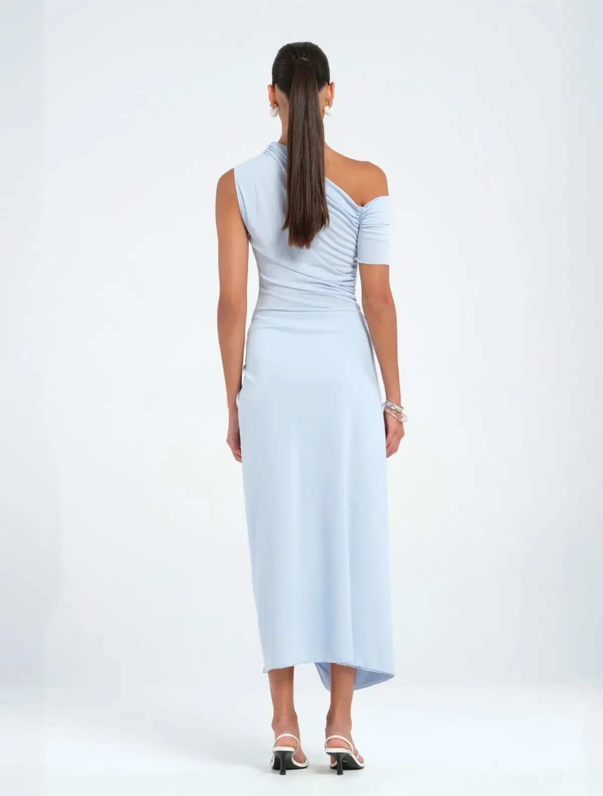 BENNI Cleo One Shoulder Maxi Dress Blue Size AU 10 photo 3