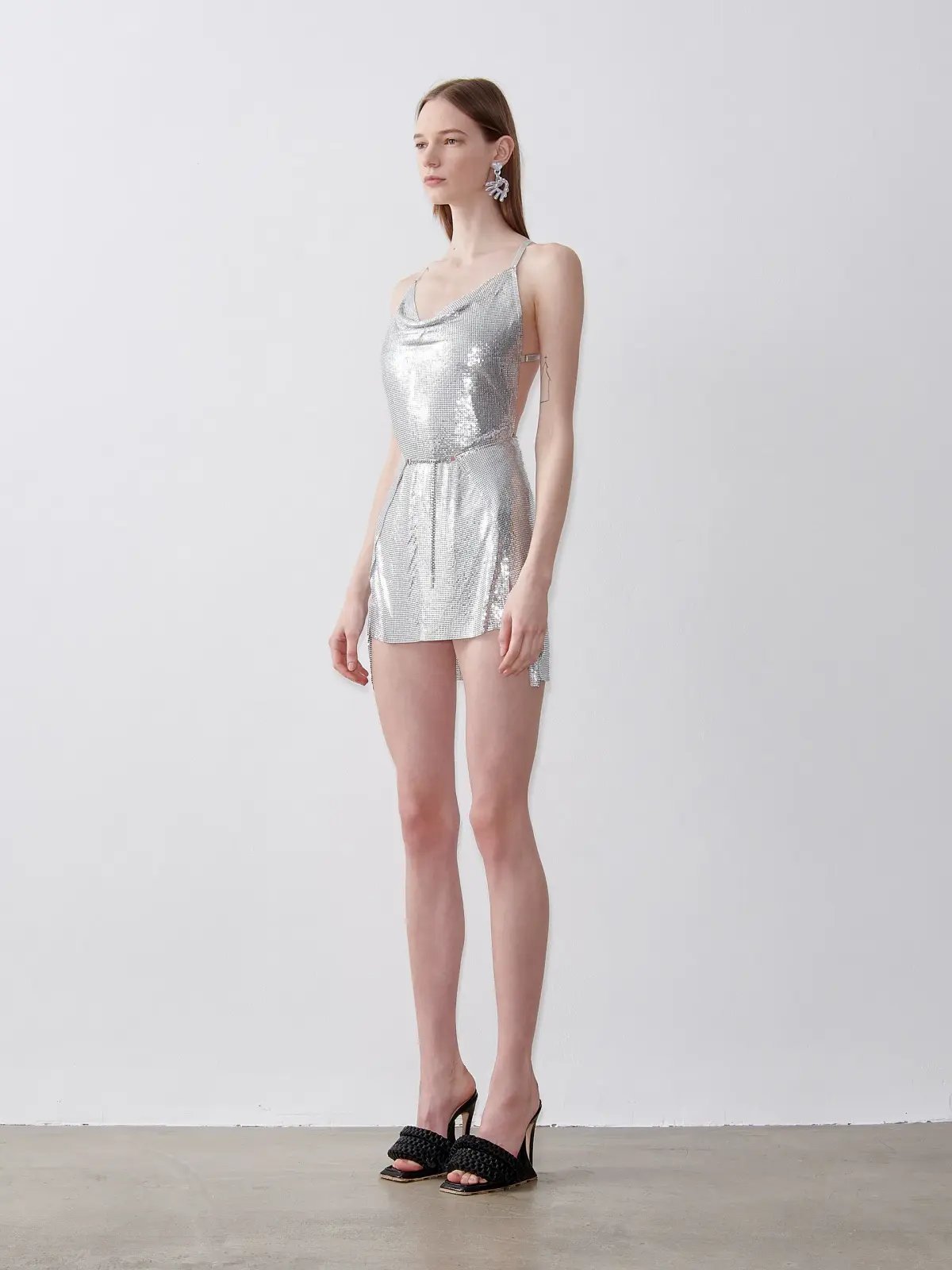 Poster Girl Adrianne Mini Dress Silver Size 8 photo 3