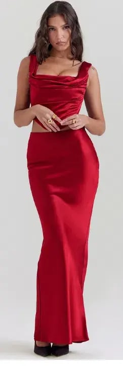 House of CB Una Corset and Sydel Skirt Set Ruby Red Size S / AU 8 photo 2