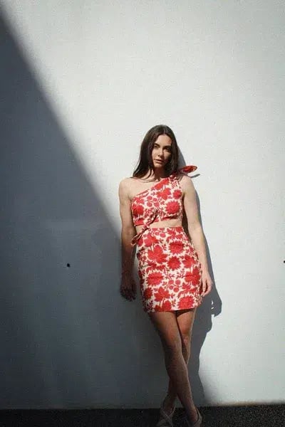 Sir the Label Cinta Cut Out Mini Dress Floral Size 8 photo 4