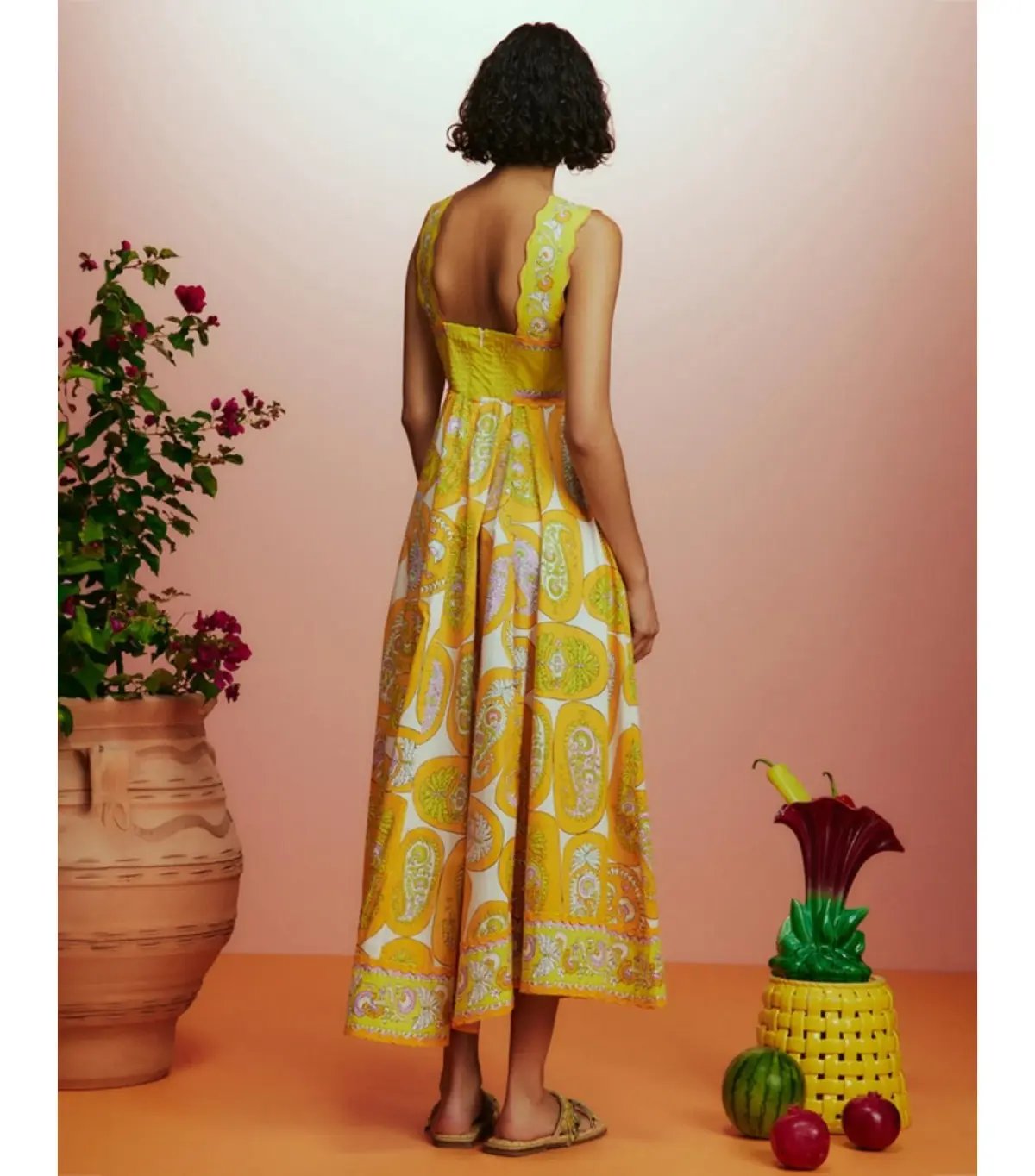 Alemais Diana Summer Dress Yellow Floral Size AU 8 photo 4