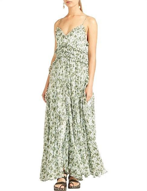 Lee Mathews Nina Silk Crinkle Cami Dress Floral Size 10 photo 3