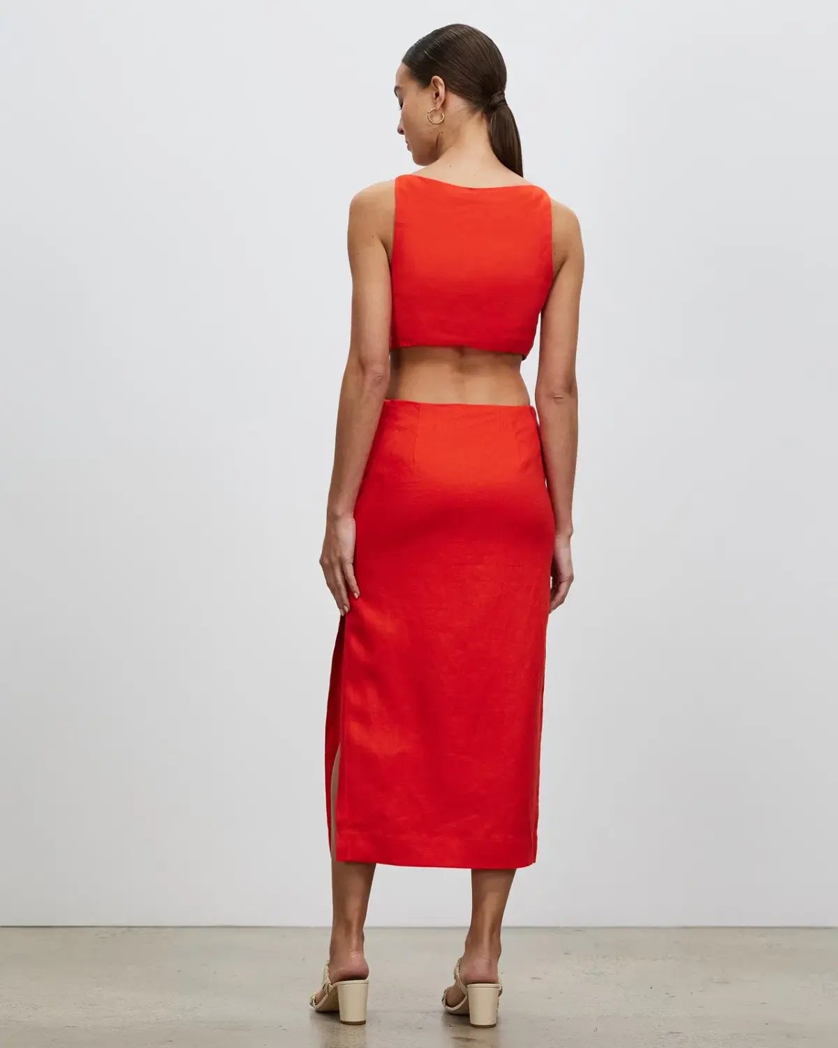 Lover Talia Midi Dress Red Size 12 photo 3