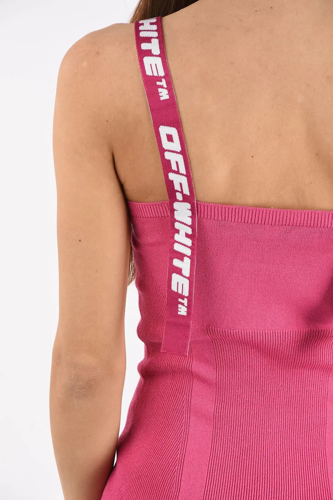 Off-White Logo Strap Dress in Pink Size 8 photo 3