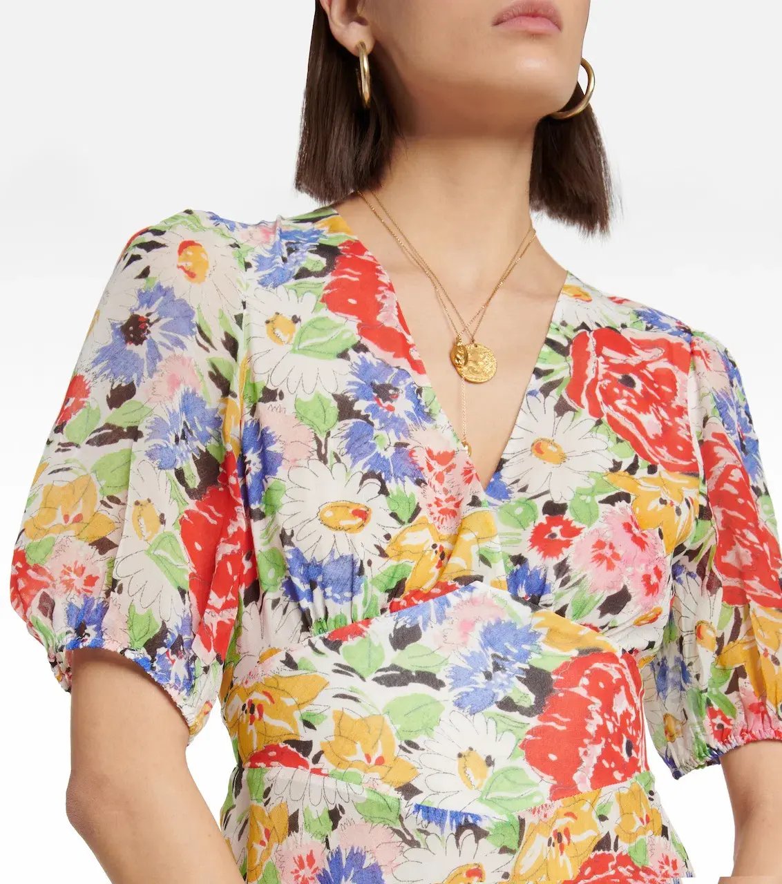Rixo Corrine Midi Dress Floral Size AU 12 photo 3