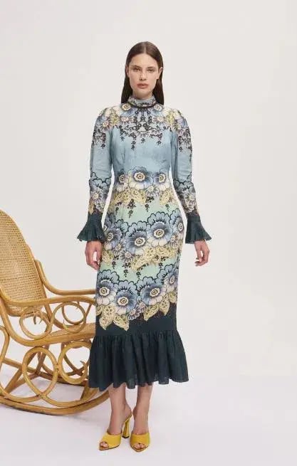 Alemais Madalena Midi Dress Size AU 12 photo 2