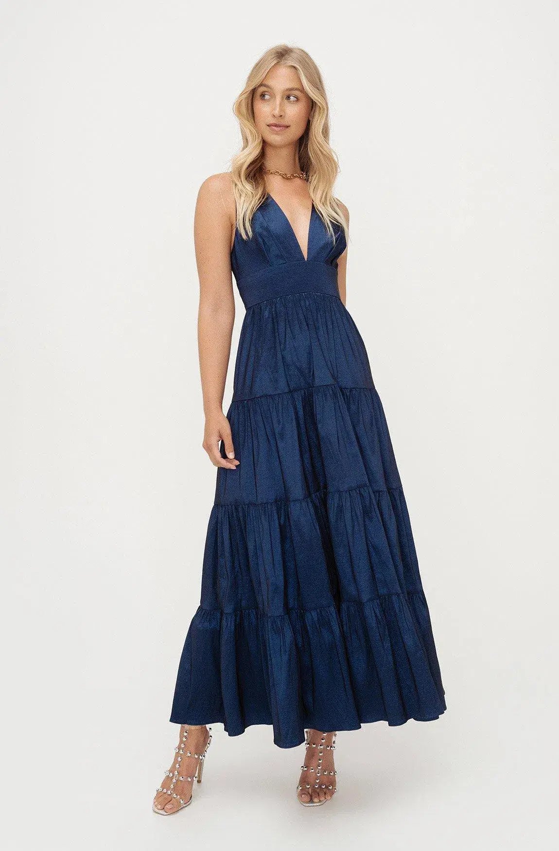 Sheike Galleria Maxi Dress Navy Blue Size 8 photo 2