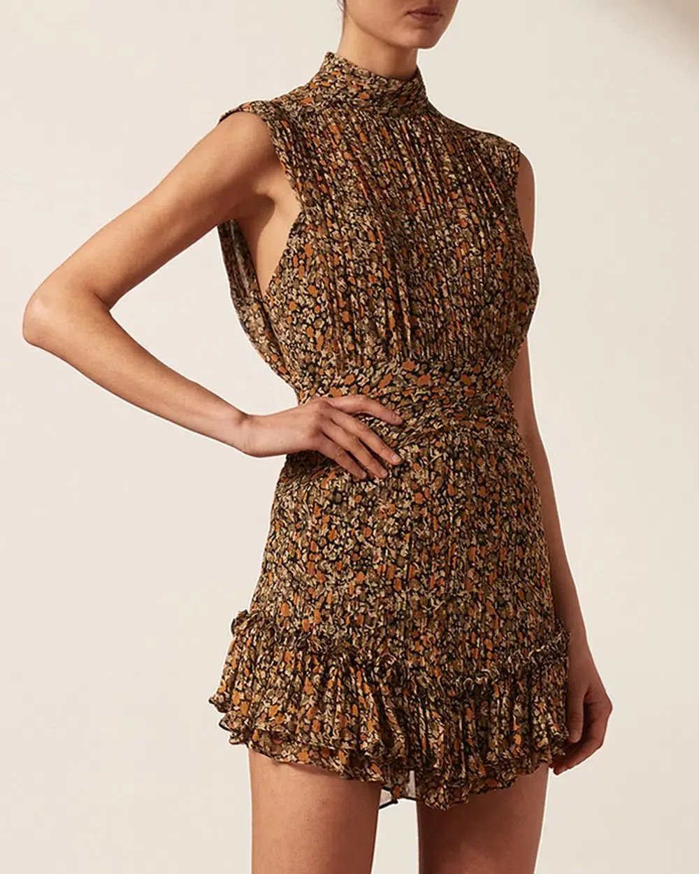 Shona Joy Paloma Sleeveless Mini Dress Print Size 8 photo 4
