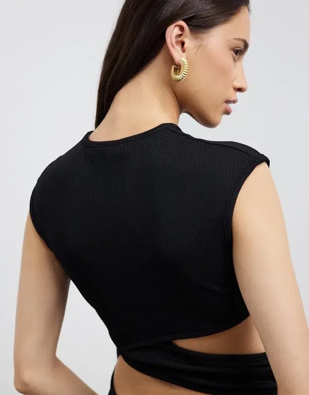 Christopher Esber Elongated Distorted Quartz Split Dress Black Size 8 photo 5