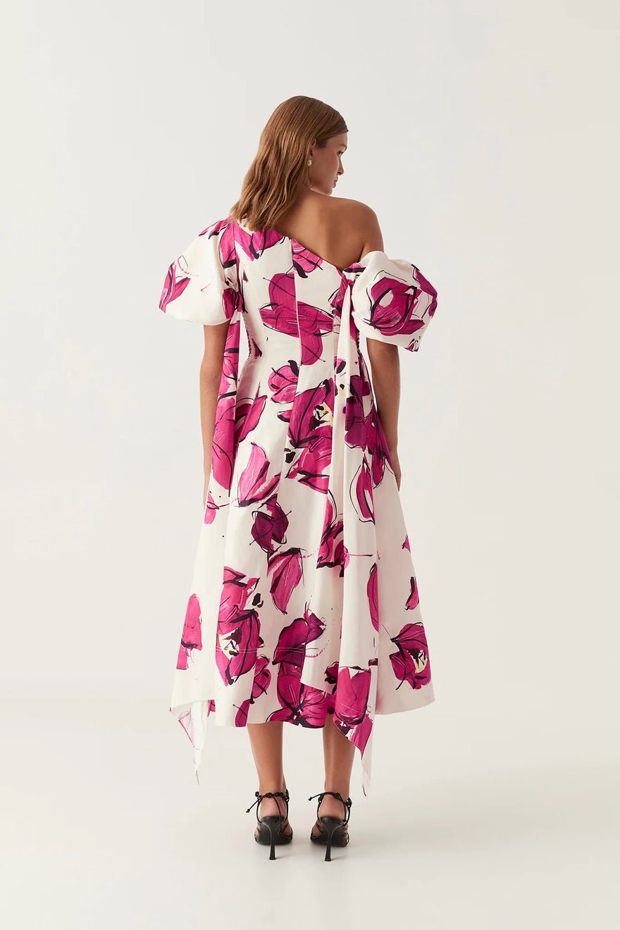 Aje Arista Tulip Sleeve Midi Dress | Falling Flowers photo 3