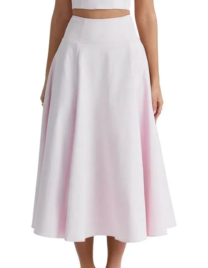 House of CB Pabla Cropped Bralette Top & Rita A-Line Midi Skirt Set Ballerina Pink Size XS / AU 6 photo 5