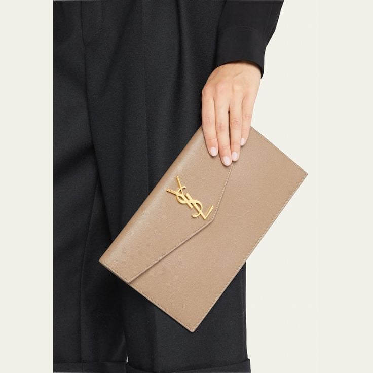 Saint Laurent Uptown Pouch Dark Beige photo 2