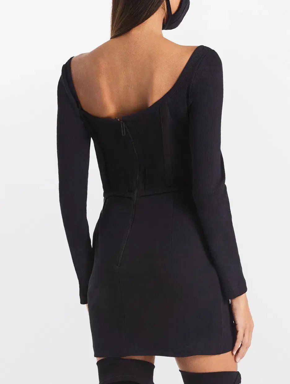 Dion Lee Rib Corset Mini Dress Black Size 6 photo 4